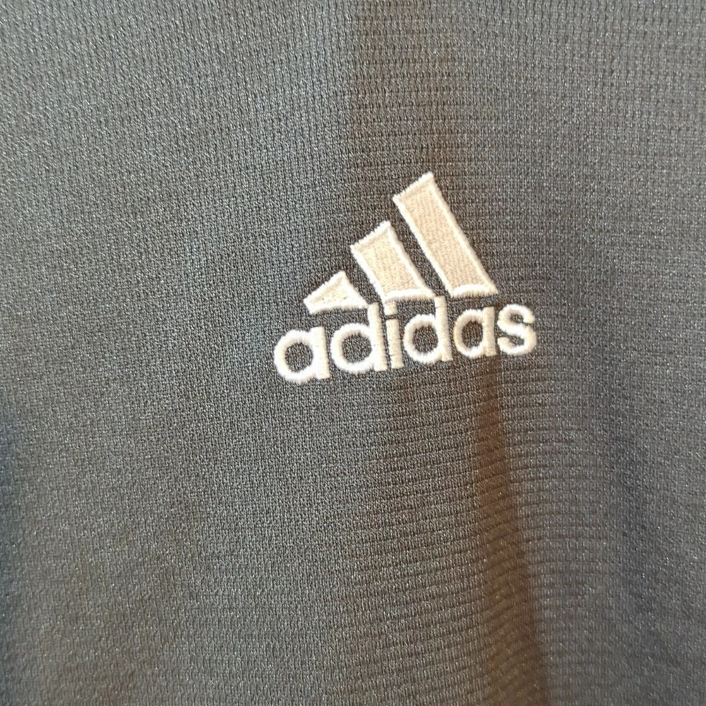 Adidas climalite XL polo open collar black white 100% polyester rn # 883877